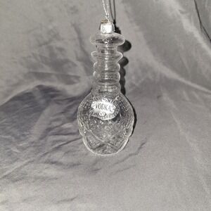 Eric Cortina EC VODKA DECANTER Glass Bottle Christmas Ornament NWT